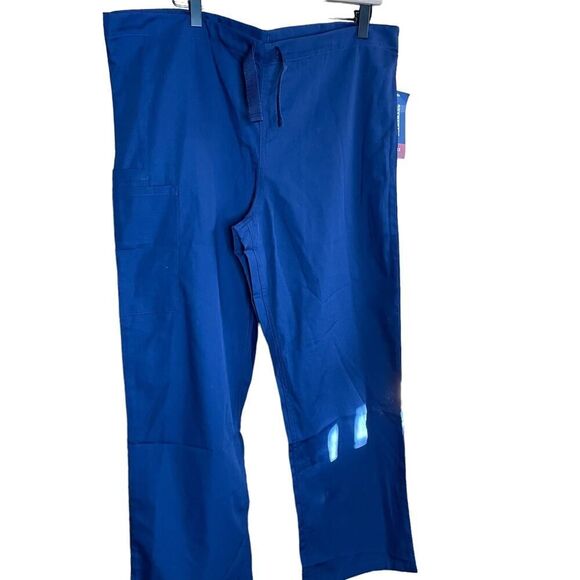 NWT Cherokee Scrub Pants Unisex Fit SMALL Navy Blue Pull On Drawstring Medical - Picture 1 of 9